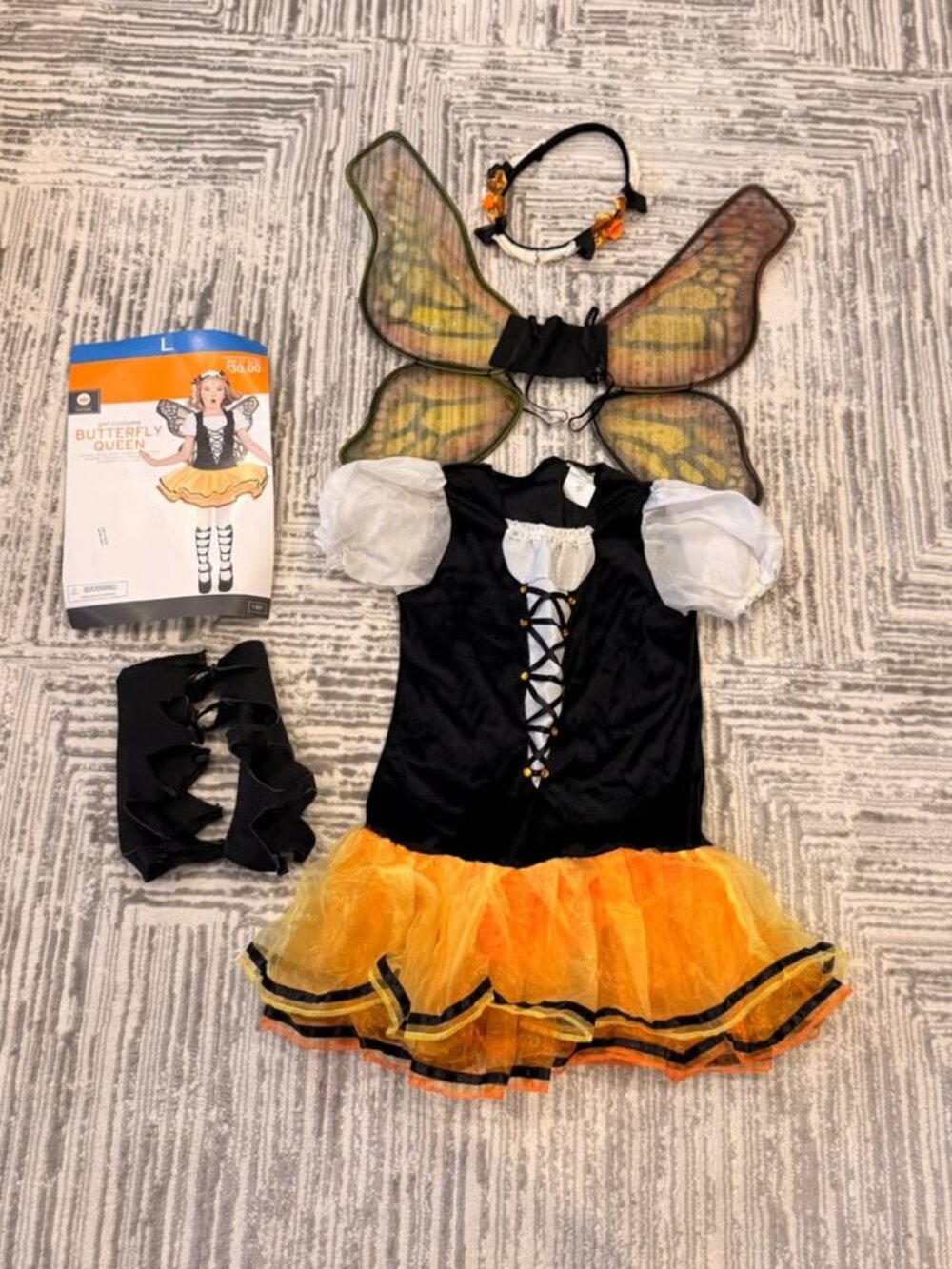 Butterfly Queen girls youth large 10/12 4-piece costume Halloween